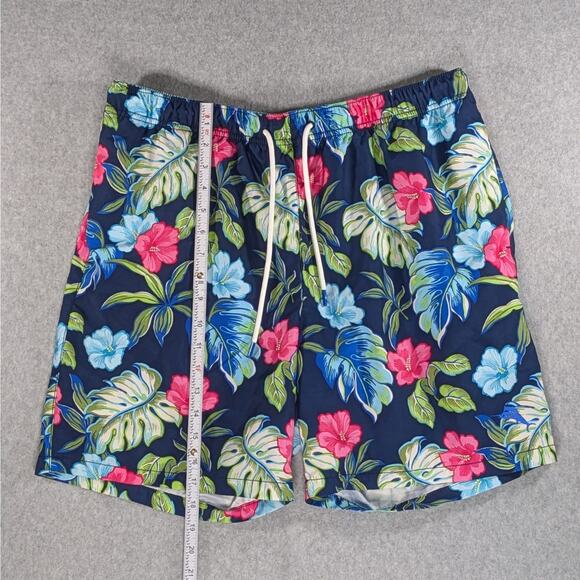 Tommy Bahama Swim Trunks L Navy Blue Floral Hawaiian Board Shorts Tropical - Picture 6 of 9